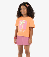 CONJ FEM BL EST COQ GOLD E SHORT MLT LARANJA