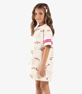 VESTIDO MC MOLETINHO EST CACHORROS OFF WHITE