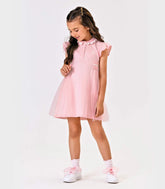 VESTIDO POLO COTTON LEVE DET TULE ROSA CLARO