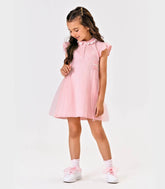 VESTIDO POLO COTTON LEVE DET TULE ROSA CLARO