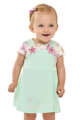 CONJ FEM BL EST BRILHO E VEST ESTRELA VERDE CLARO