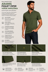 POLO MAS MC PIQUET ZIPER ARAMIS VERDE AMAZONIA