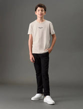 CAMISETA CKJ KIDS MAS LOGO CALVIN JEANS CAQUI CLARO