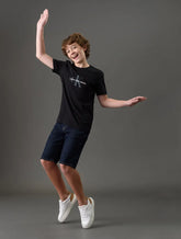 CAMISETA CKJ KIDS MAS MC LOGO REISSUE PRETO