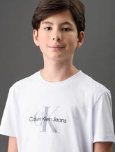 CAMISETA CKJ KIDS MAS MC LOGO REISSUE BRANCO
