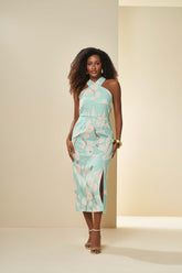 VESTIDO LONGO SM PLANO VISCOLINHO AZUL PASTEL OLIVA