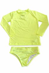 CONJ FEM BL ML UV E CALCINHA MODA PRAIA AMARELO