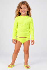 CONJ FEM BL ML UV E CALCINHA MODA PRAIA AMARELO