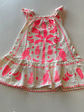 VESTIDO MC ELAST PASSARO E ABACAXI MARFIM/PINK