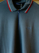 POLO MAS ZIPER DET LIST GOLA AEROPOSTALE MARINHO