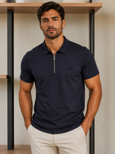 POLO MAS MC ZIPER SUEDINE AEROPOSTALE PRETO