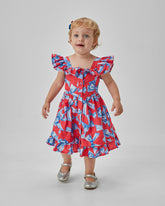 VESTIDO RODADO TRIC BAB EST LACOS VERMELHO