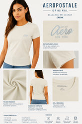 BLUSA FEM MC SILKADA AEROPOSTALE CREME