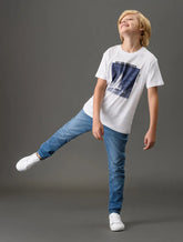 CALCA CKJ KIDS MAS JNS SKINNY 5 POCKETS AZUL CLARO