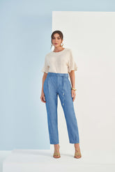 BLUSA FEM MC EM PLANO SOFT RUSTIC PEROLA