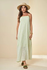 VESTIDO LONGO ALCA PLANO LINEN LISTRADO LIMA DOCE