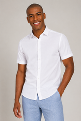 CAMISA MC SLIM TRICOLINE STRETCH LISO BRANCO