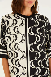 VESTIDO TSHIRT PEIXE COPA FARM PRETO/OFF WHITE