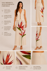 SAIA MIDI RETA MAXI ESTRELICIA FARM BEGE