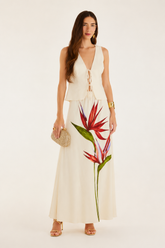 SAIA MIDI RETA MAXI ESTRELICIA FARM BEGE