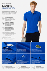 POLO MASC MC LACOSTE AZUL ROYAL WAL