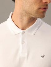 POLO CKJ MASC MC LOGO BORDADO BRANCO