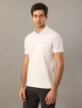 POLO CKJ MASC MC LOGO BORDADO BRANCO