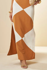 SAIA LONGA PLANO VISCOLINHO BICOLOR NATURAL/MASCAVO