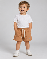 BERMUDA MAS KIDS ALFA PREMIUM VISCOSE BEGE ESCURO