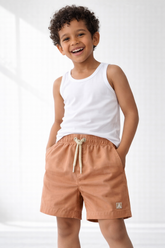 BERMUDA MAS KIDS ALFA PREMIUM VISCOSE BEGE ESCURO