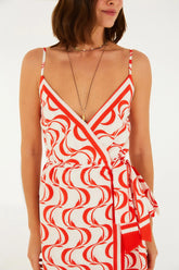 VESTIDO PEIXE COPA FARM VERMELHO/OFF