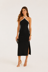 VESTIDO VIES BICOLOR FARM PRETO