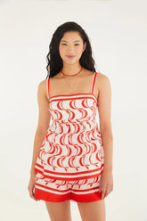 BLUSA FEM PEIXE COPA FARM OFF WHITE/VERMELHO