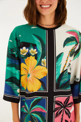 VESTIDO TSHIRT BIG OASIS LENCO FARM ESTAMPADO