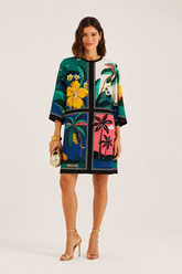 VESTIDO TSHIRT BIG OASIS LENCO FARM ESTAMPADO