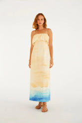 VESTIDO RETO PRAIA LINDA FARM AMARELO