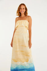 VESTIDO RETO PRAIA LINDA FARM AMARELO