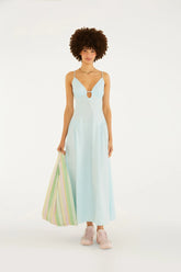 VESTIDO ALCINHAS DECOTE FARM BRANCO