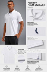 POLO RSV MAS REGULAR PIQUET NEW BASIC BRANCO