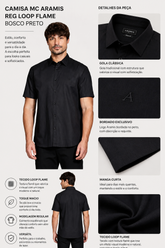 CAMISA MC ARAMIS REG LOOP FLAME BOSCO PRETO