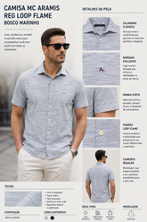CAMISA MC ARAMIS REG LOOP FLAME BOSCO MARINHO