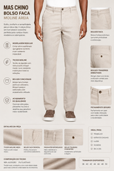 CALCA MAS CHINO BOLSO FACA MOLINE AREIA