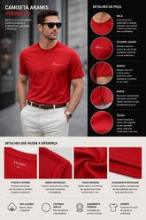 CAMISETA MC MAS ESTAMPA ARAMIS VERMELHO