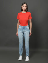 CALCA CKJ FEM JEANS MOM PEQ PUIDOS AZUL CLARO