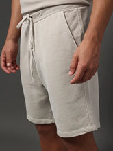 BERMUDA MAS MOLETOM CKJ LOGO MONOGRAM CAQUI CLARO