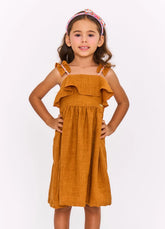 VESTIDO GEOPRAIA ALPHABETO MARROM