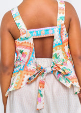 CONJ FEM DELICIAS DE VERAO ALPHABETO OFF WHITE/LARANJA