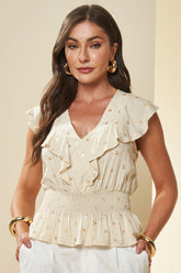 BLUSA FEM MC VISCOSE FLAME POA PEROLA