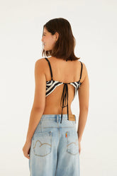 BLUSA LENCO FEM PEIXE COPA FARM PRETO/OFF WHITE