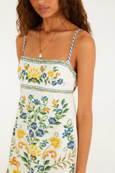 VESTIDO LONGO FLORAL EMILIA FARM BRANCO